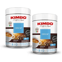 Café Kimbo Descafeinado Molido - Pack 2 unidades X 250 gr Tarro