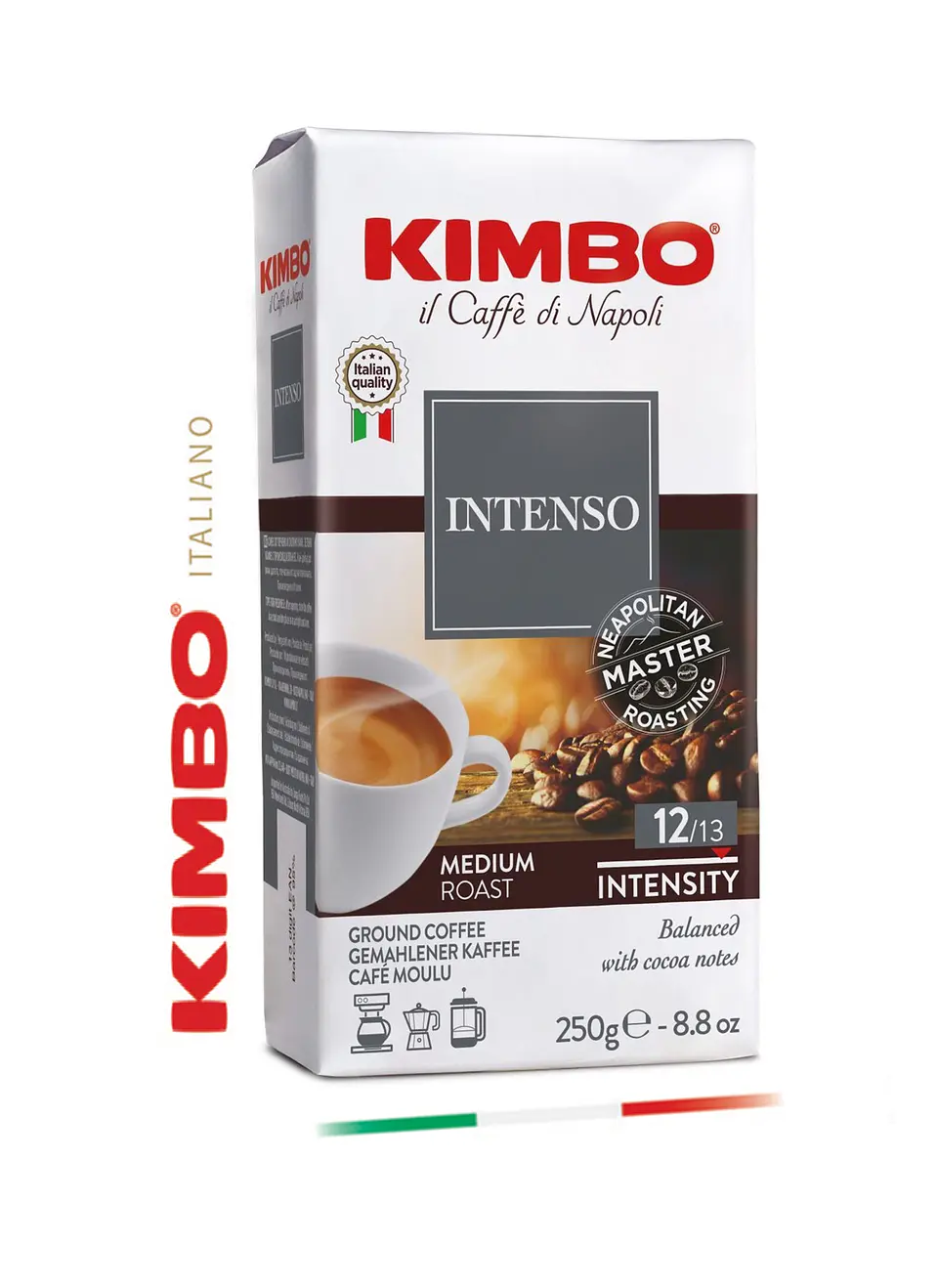 Cafetera Italiana Dakar Oroley 9 Tazas espresso y Café Intenso Kimbo 250gr 2