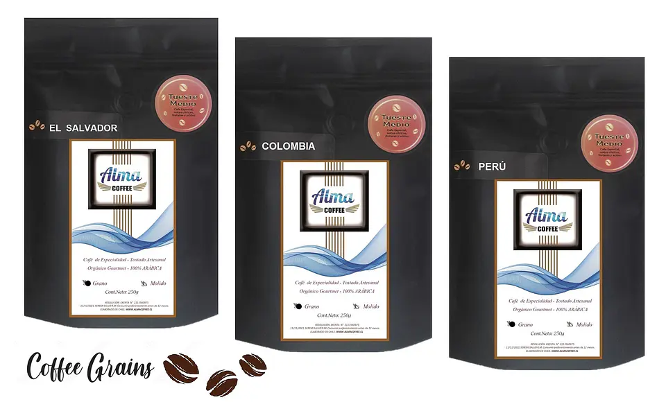 Café Especialidad Colombia, Perú, El Salvador 100% Arábica 