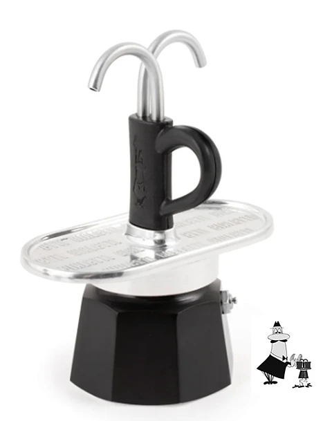 Cafetera Italiana BIALETTI Set Moka Mini Express para 2 tazas color Negro