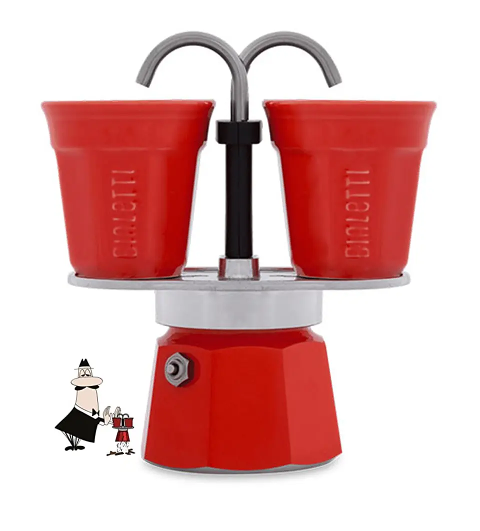 Cafetera Italiana BIALETTI Set Moka Mini Express 2 tazas Roja 1
