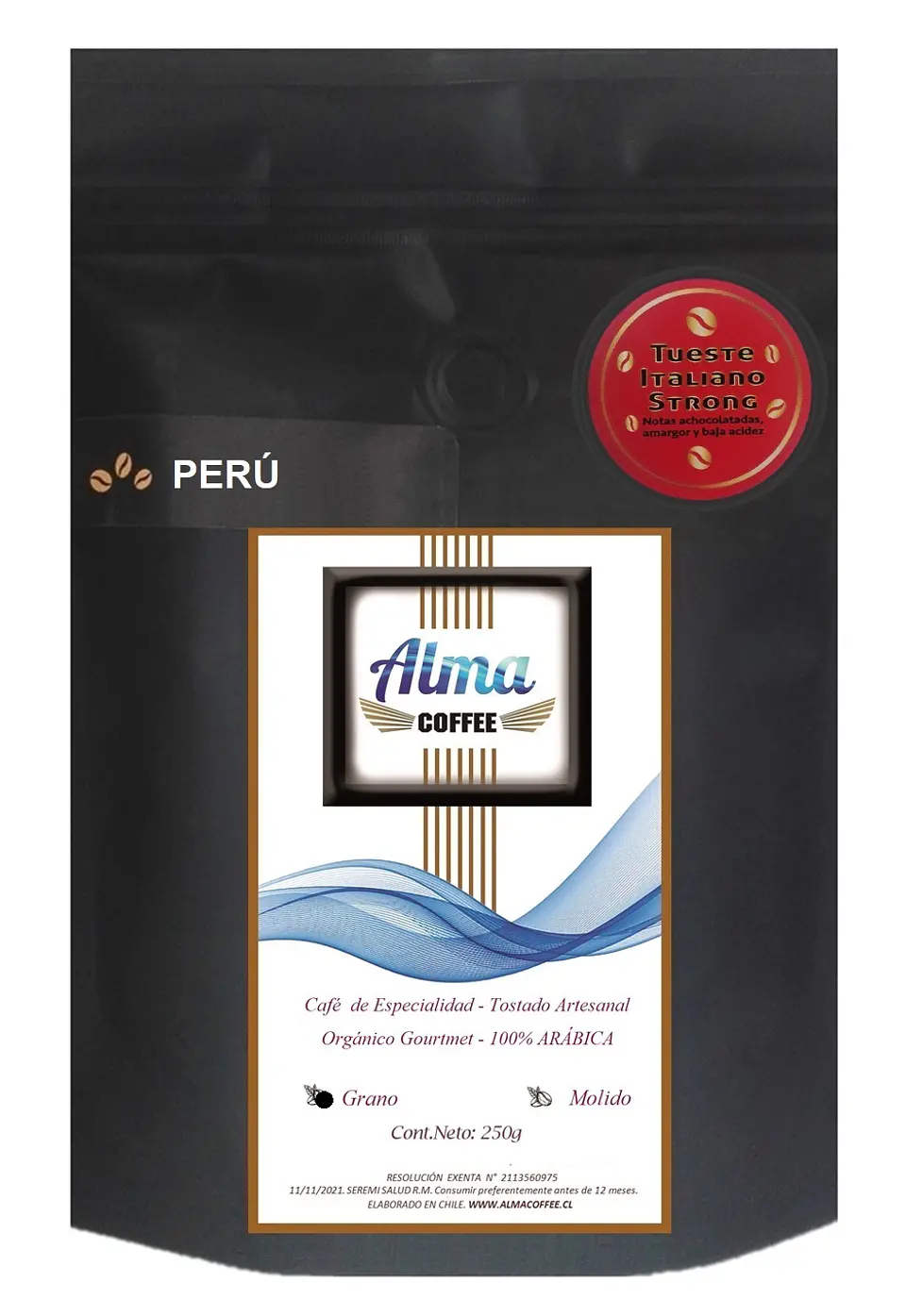 Café de Especialidad Perú Grano y Molinillo con muelas cónicas cerámicas 2