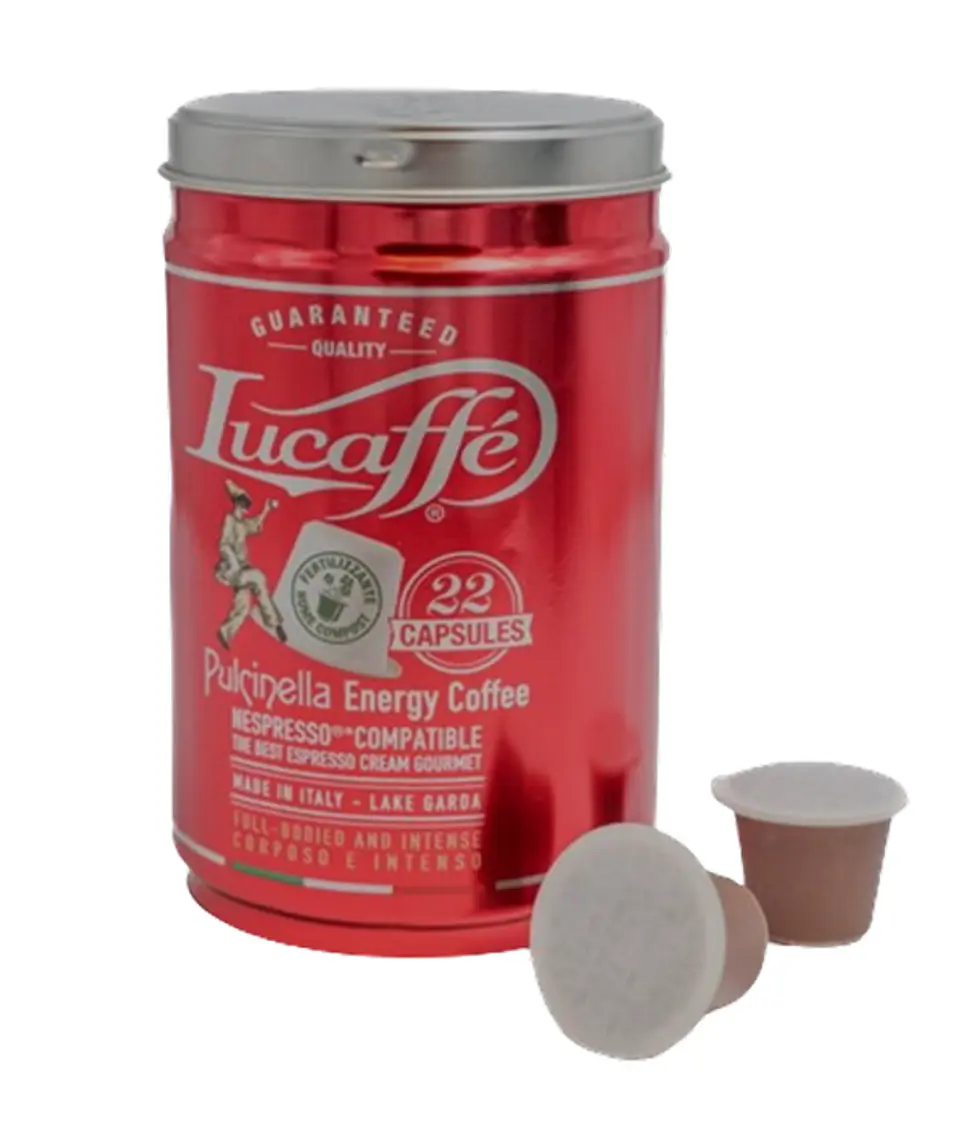 Café Lucaffe Pulcinella 22 Cápsulas compatible Nespresso ® en Tarro 100% Arábica 2
