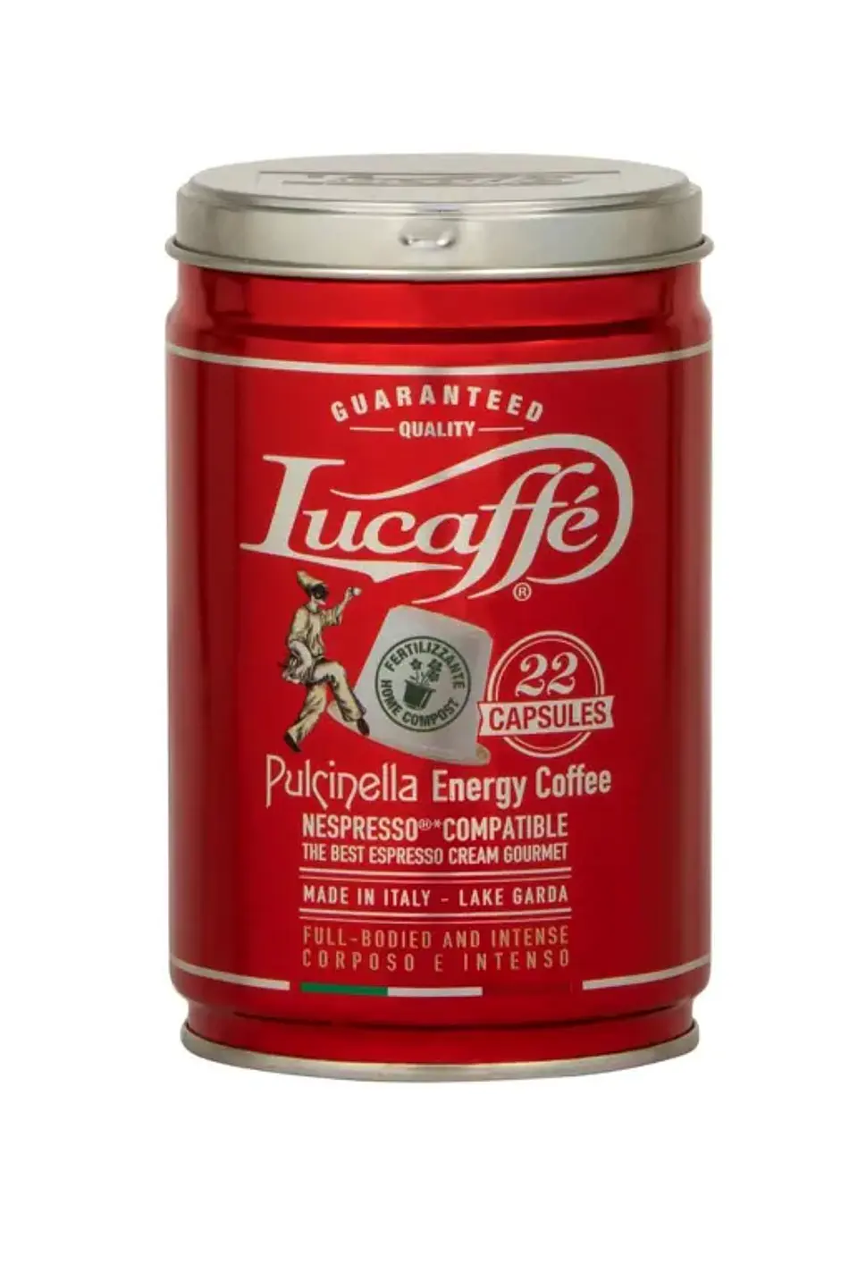 Café Lucaffe Pulcinella 22 Cápsulas compatible Nespresso ® en Tarro 100% Arábica 1
