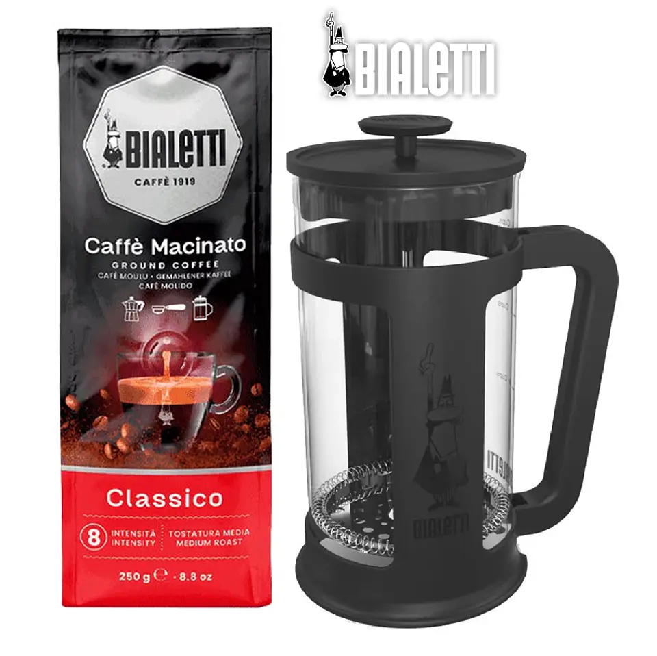 Pack Bialetti Cafetera Prensa Francesa Smart 350 ml + café macinato 250gr a eleccion 1