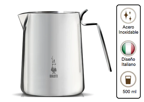 Jarra de leche BIALETTI 500 ml acero inoxidable Milk Pitcher para latte art 