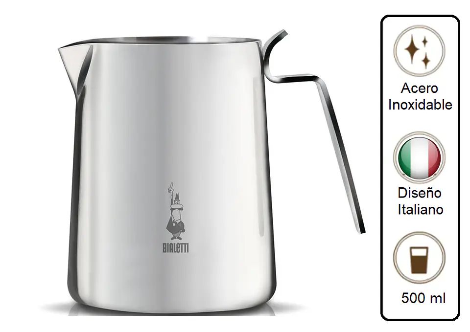 Jarra de leche BIALETTI 500 ml acero inoxidable Milk Pitcher para latte art  1