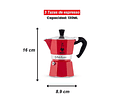 Cafetera Italiana BIALETTI Moka Express 3 tazas 130 ml Rojo
