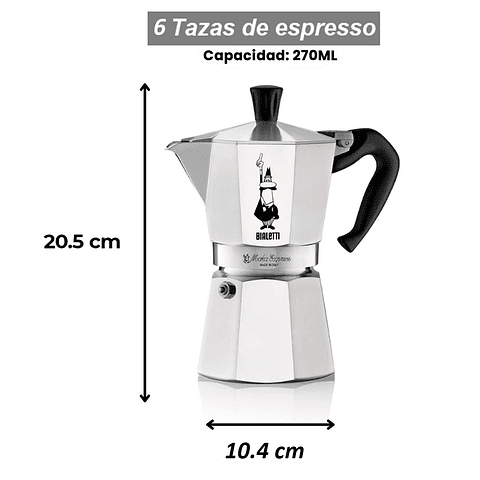 Cafetera Italiana BIALETTI Moka Express 6 tazas de espresso