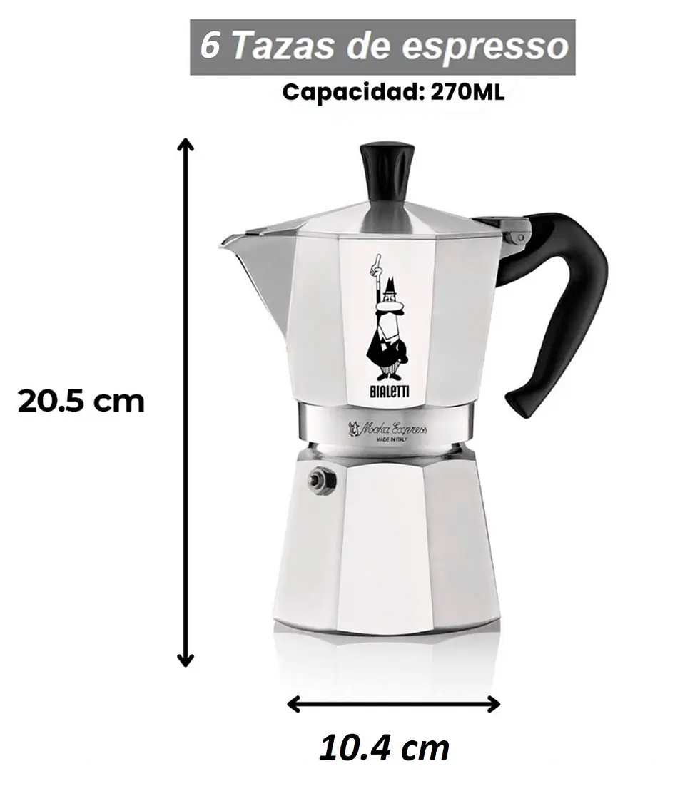 Cafetera Italiana BIALETTI Moka Express 6 tazas de espresso 2