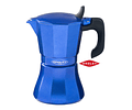 Cafetera Moka Italiana Express Petra Blue Inducción Oroley 6 Tazas