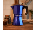 Cafetera Moka Italiana Express Petra Blue Inducción Oroley 6 Tazas