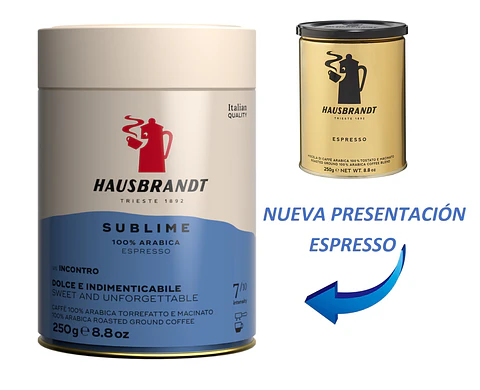 Café Hausbrandt 100% Arábica Variedades Sublime Espresso o Descafeinado 