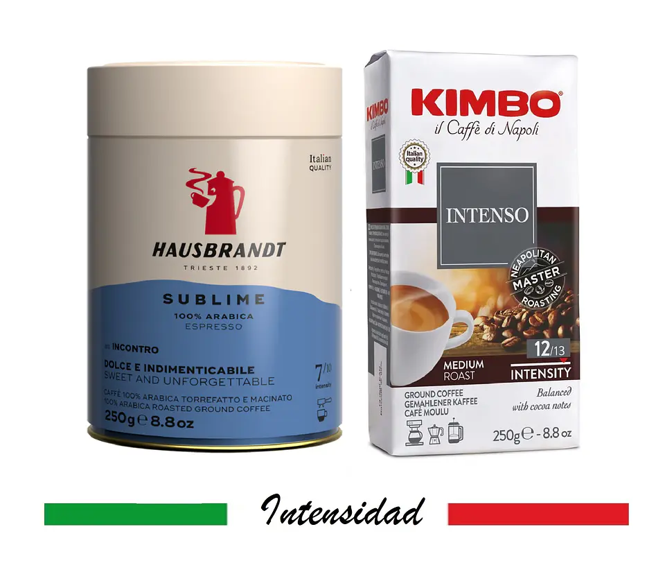 Café Kimbo Intenso y Hausbrandt Espresso Molido 250gr  1