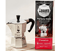 Cafetera Moka Italiana Bialetti 3 Tazas y Café Bialetti Molido Perfetto Moka 250gr