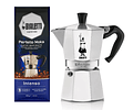 Cafetera Moka Italiana Bialetti 6 Tazas y Café Bialetti Molido Perfetto Moka 250gr