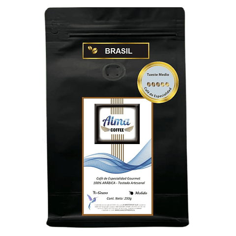 Café de Especialidad Brasil y/o Colombia 100% Arábica "Tueste Medio" 250gr