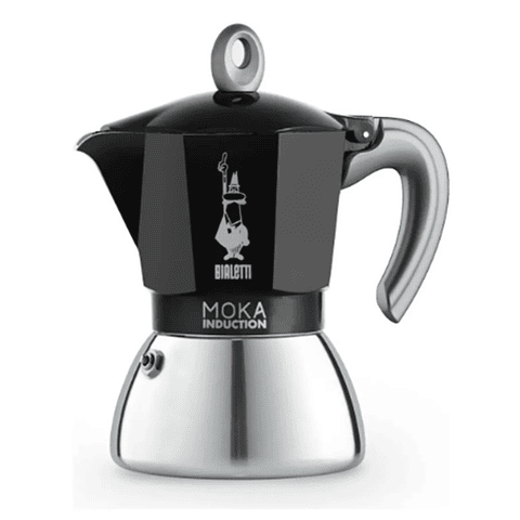 Cafetera Inducción Italiana BIALETTI Moka 6 Tazas Negra