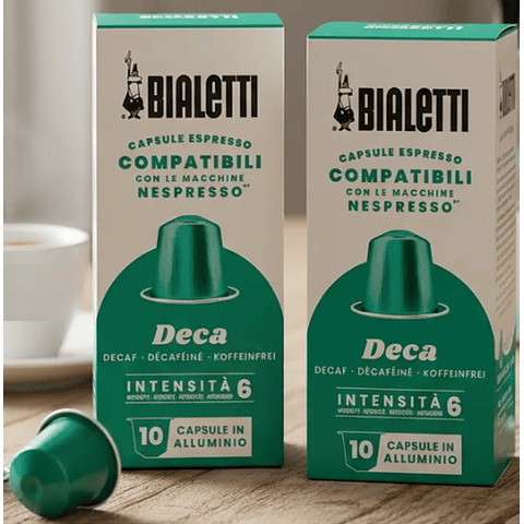Cápsulas café BIALETTI Descafeinado compatibles Nespresso ® (2 cajas)
