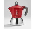 Cafetera Inducción Italiana BIALETTI Moka 6 Tazas Roja