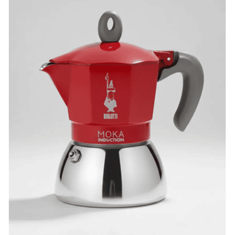 Cafetera Inducción Italiana BIALETTI Moka 6 Tazas Roja