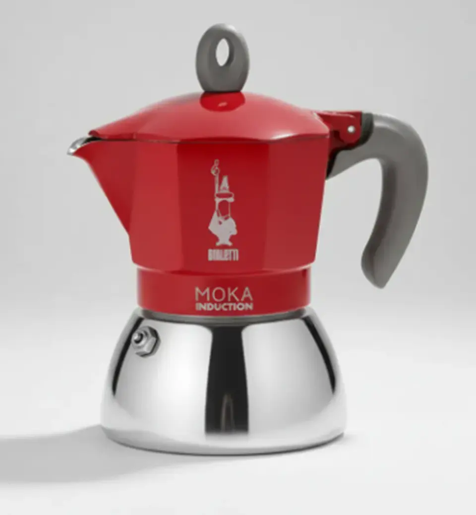 Cafetera Inducción Italiana BIALETTI Moka 6 Tazas Roja 1
