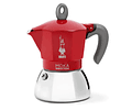 Cafetera Inducción Italiana BIALETTI Moka 6 Tazas Roja