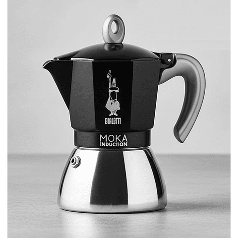 Cafetera Inducción Italiana BIALETTI Moka 6 Tazas Negra