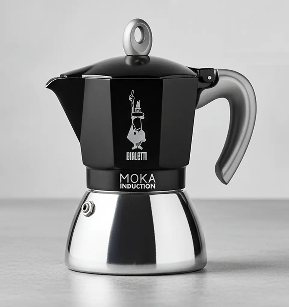 Cafetera Inducción Italiana BIALETTI Moka 6 Tazas Negra 1