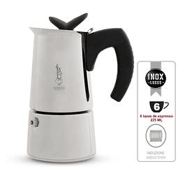 Cafetera Italiana BIALETTI Moka MUSA 6 tazas de espresso 225 ml Inducción