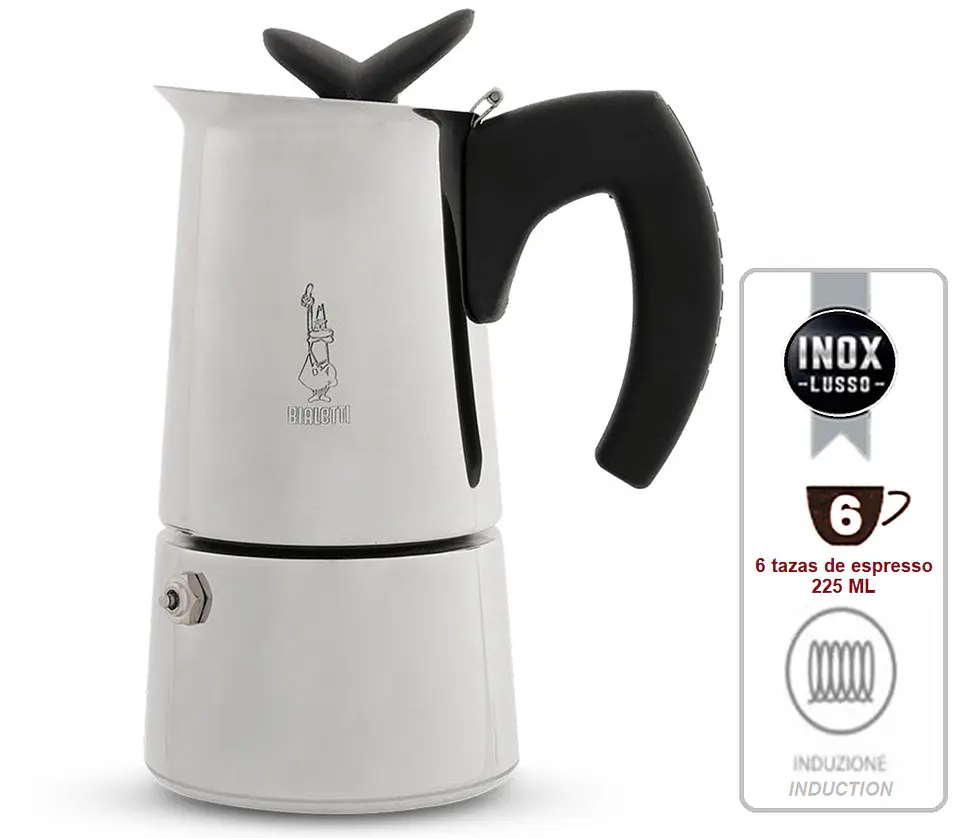Cafetera Italiana BIALETTI Moka MUSA 6 tazas de espresso 225 ml Inducción 1