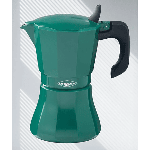 Cafetera Moka Italiana Express Petra Verde Inducción Oroley 6 Tazas