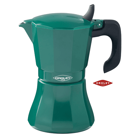 Cafetera Moka Italiana Express Petra Verde Inducción Oroley 6 Tazas