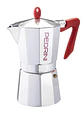 Cafetera Italiana PEDRINI Moka 6 tazas espresso mango rojo - Miniatura 5