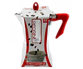 Cafetera Italiana PEDRINI Moka 6 tazas espresso mango rojo