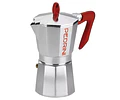 Cafetera Italiana PEDRINI Moka 9 tazas mango rojo