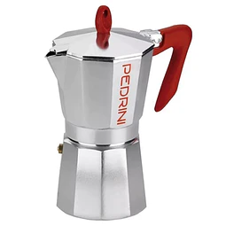 Cafetera Italiana PEDRINI Moka 9 tazas mango rojo