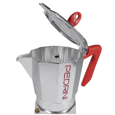 Cafetera Italiana PEDRINI Moka 9 tazas mango rojo