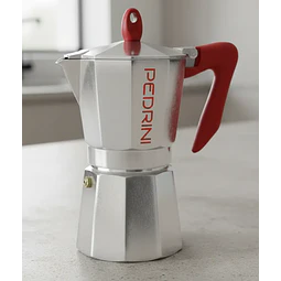 Cafetera Italiana PEDRINI Moka 9 tazas mango rojo