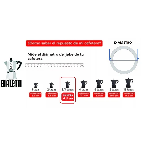 Repuesto Empaque Bialetti Cafetera Moka Italiana Bialetti 3 - 4 Tazas