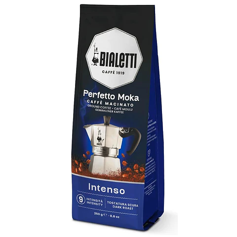 Cafetera Moka Italiana Bialetti 6 Tazas y Café Bialetti Molido Perfetto Moka 250gr