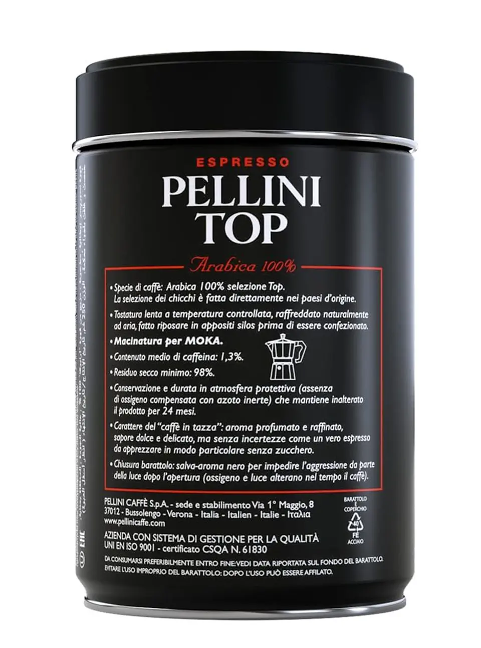 Café Molido Italiano Pellini Top Espresso Moka 100% arábica Molido 4