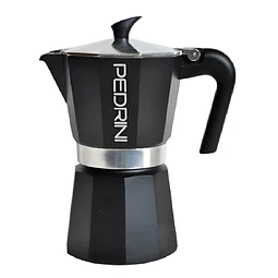 Cafetera Italiana PEDRINI Moka 6 tazas espresso Negra