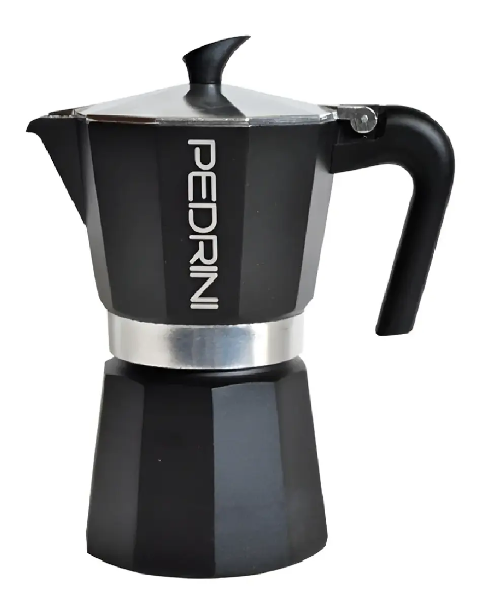 Cafetera Italiana PEDRINI Moka 6 tazas espresso Negra 6