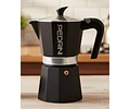 Cafetera Italiana PEDRINI Moka 6 tazas espresso Negra