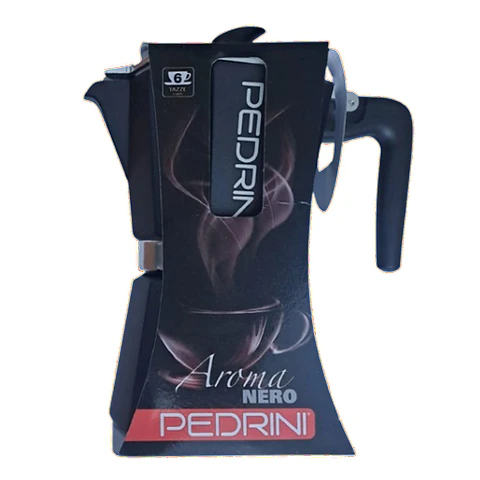 Cafetera Italiana PEDRINI Moka 6 tazas espresso Negra