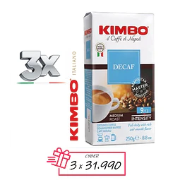 Café Kimbo Descafeinado Molido 3 unidades x 250 gr