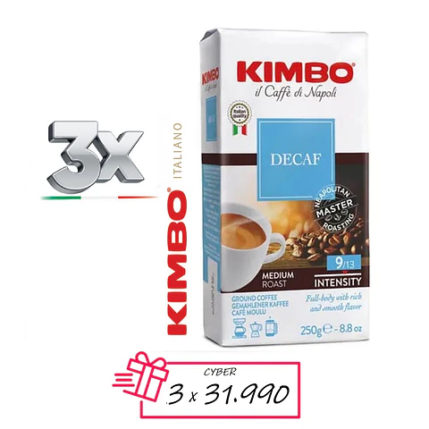 Café Kimbo Descafeinado Molido 3 unidades x 250 gr