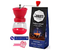 Café Bialetti Grano 1 kg y Molinillo con muelas cónicas cerámicas