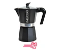Cafetera Italiana PEDRINI Moka 6 tazas espresso Negra
